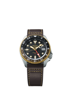 Seiko SSK036K1 Men's 5 Sports SKX GMT Date Automatic Bracelet Strap Watch - view 2, Brown