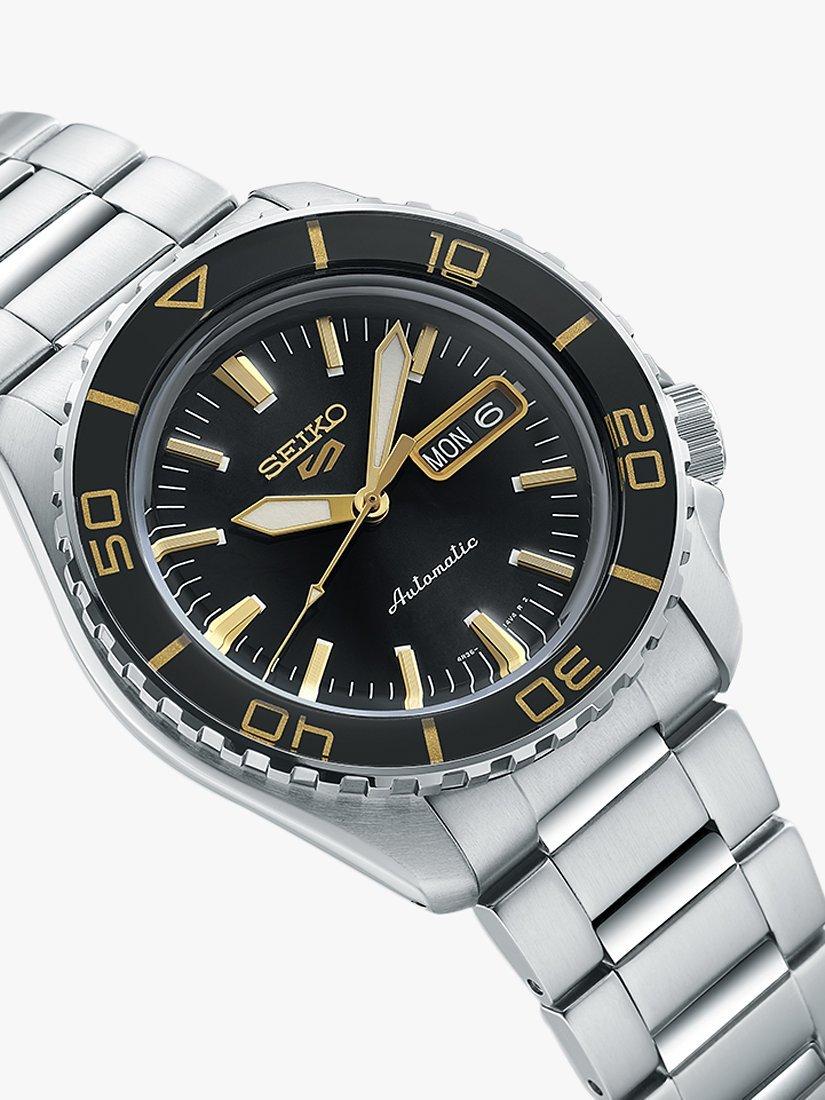 Product image 2 of 4, which shows Seiko SRPK99K1 Men's 5 Sports SKX - SNZH5 Automatic Day Date Bracelet Strap Watch, Silver/Black