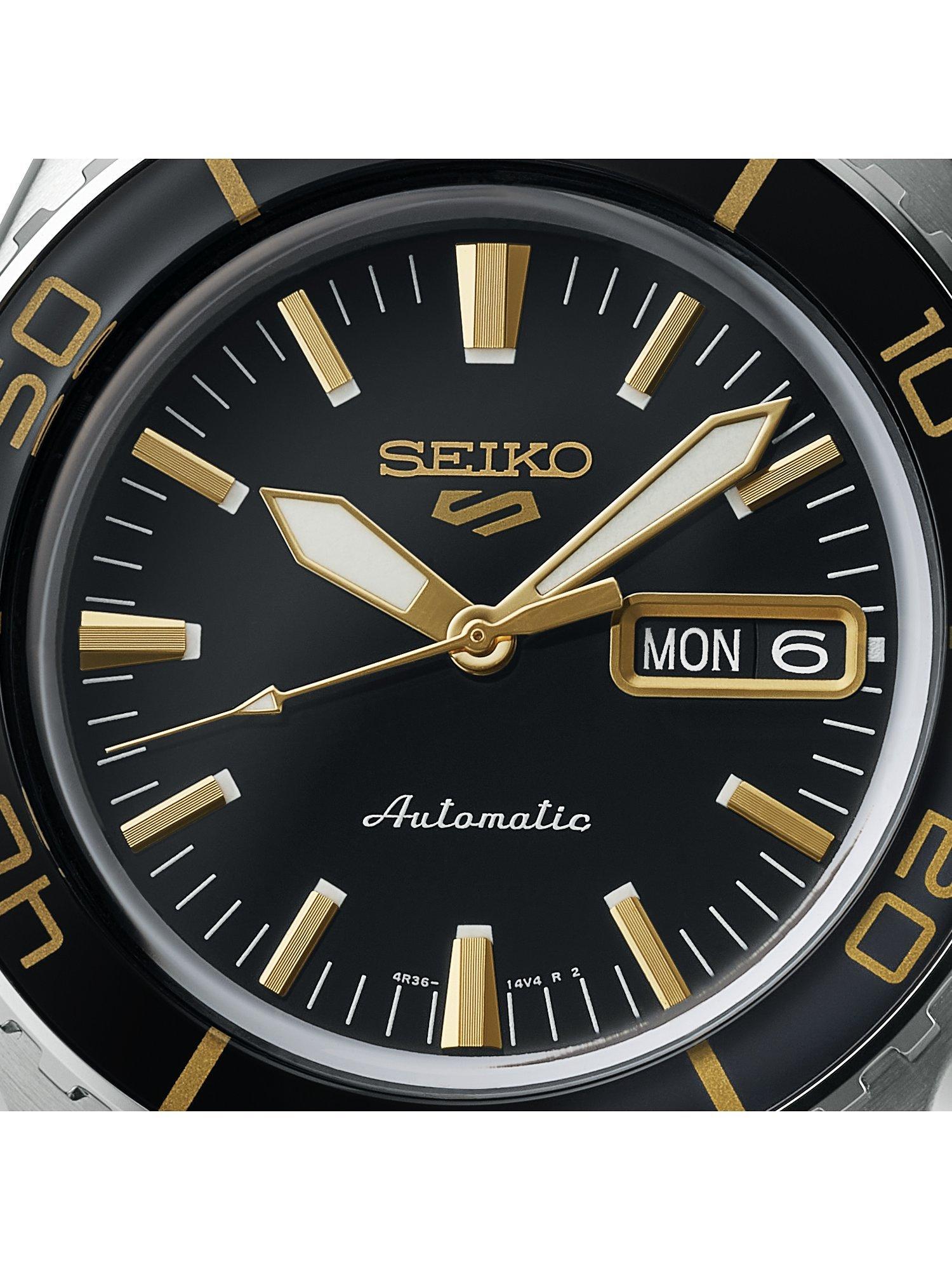 Product image 3 of 4, which shows Seiko SRPK99K1 Men's 5 Sports SKX - SNZH5 Automatic Day Date Bracelet Strap Watch, Silver/Black