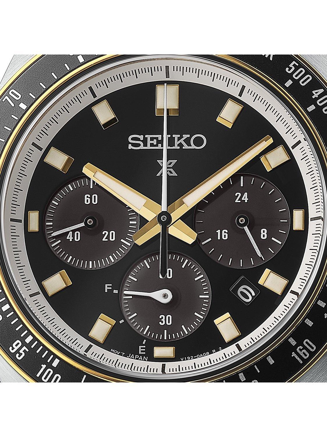 Product image 4 of 6, which shows Seiko SSC941P1 Men's Prospex Circuit Race Solar Speedtimer Chronograph Bracelet Strap Watch, Black