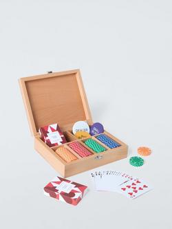 John Lewis Wood Poker Set, 