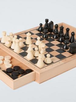 John Lewis Wood Chess & Draughts Set - view 2, 