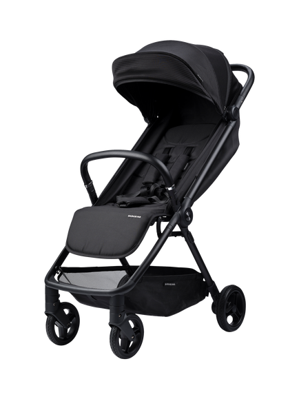 BabaBing! Auto Fold Compact Stroller with Accessories Bundle, Black