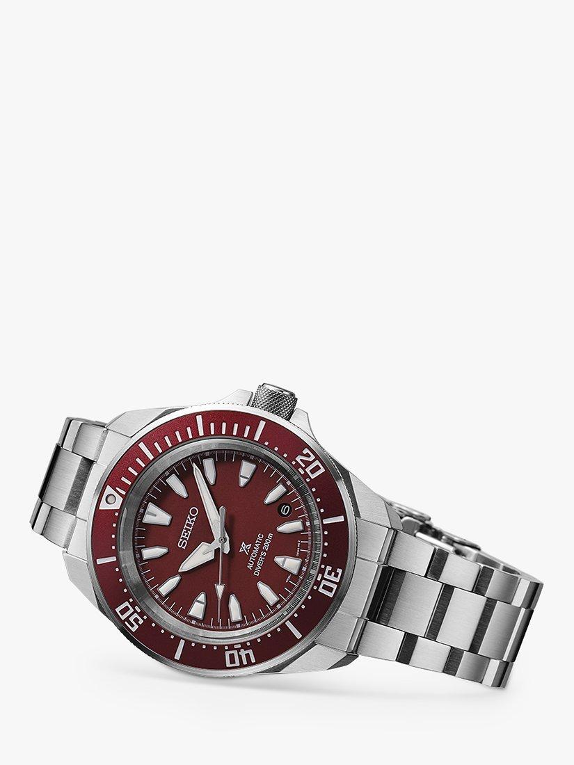 Product image 3 of 6, which shows Seiko Men's Prospex 4R Shog-urai Diver Bracelet Strap Watch, Red SRPL11K1