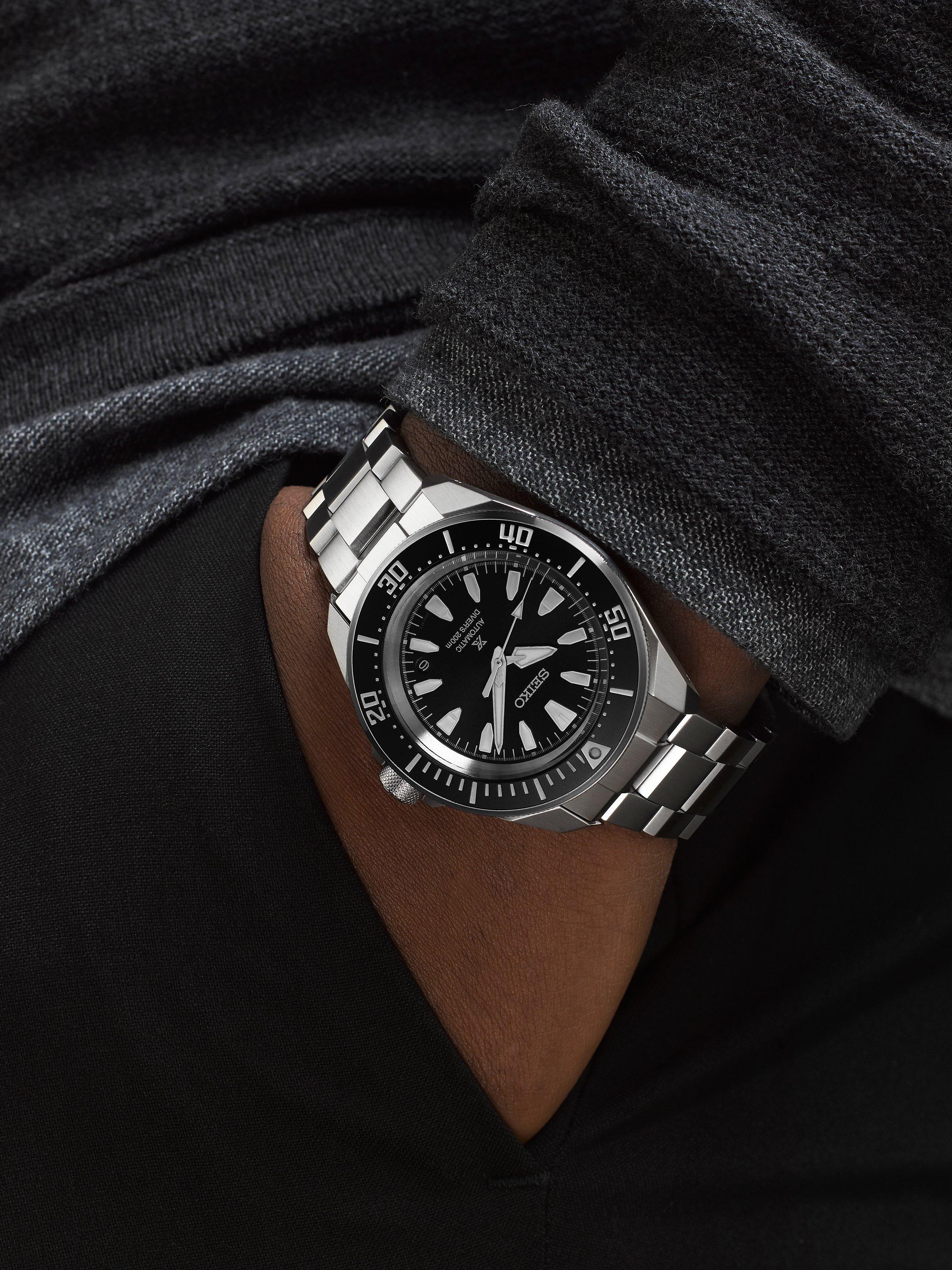 Product image 5 of 6, which shows Seiko Men's Prospex 4R Shog-urai Diver Bracelet Strap Watch, Black SRPL13K1