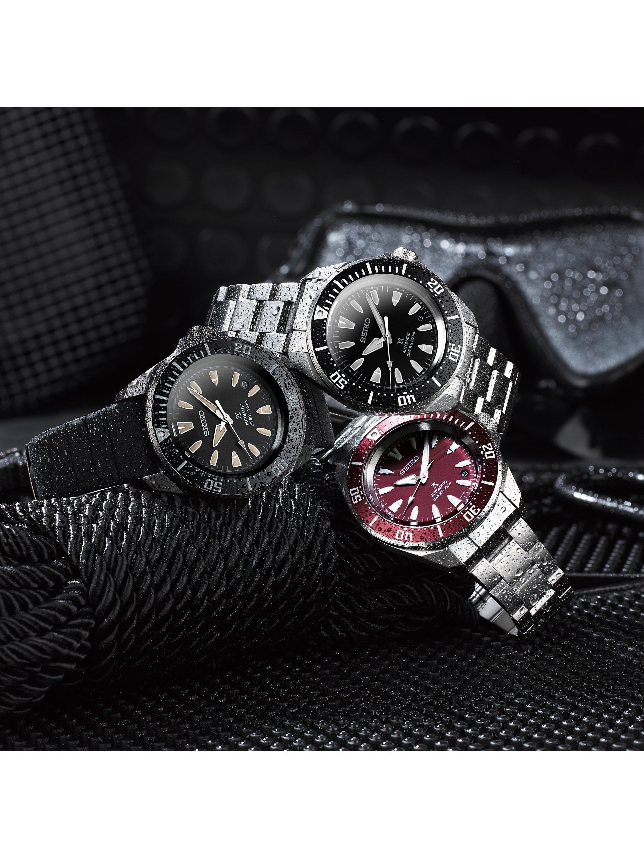 Product image 6 of 6, which shows Seiko Men's Prospex 4R Shog-urai Diver Bracelet Strap Watch, Black SRPL13K1