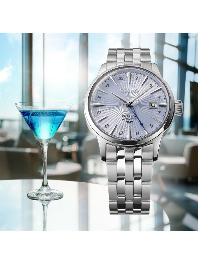 Seiko SSK037J1 Men's Presage 'Skydiving' Cocktail Time Bracelet Strap Watch, Blue