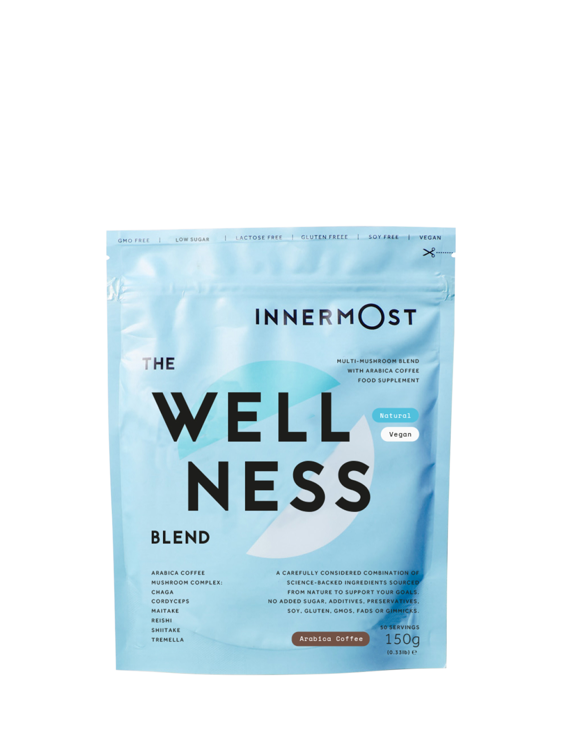 Product image 1 of 8, which shows Innermost The Wellness Blend Mushroom Coffee Food Supplement, 150g