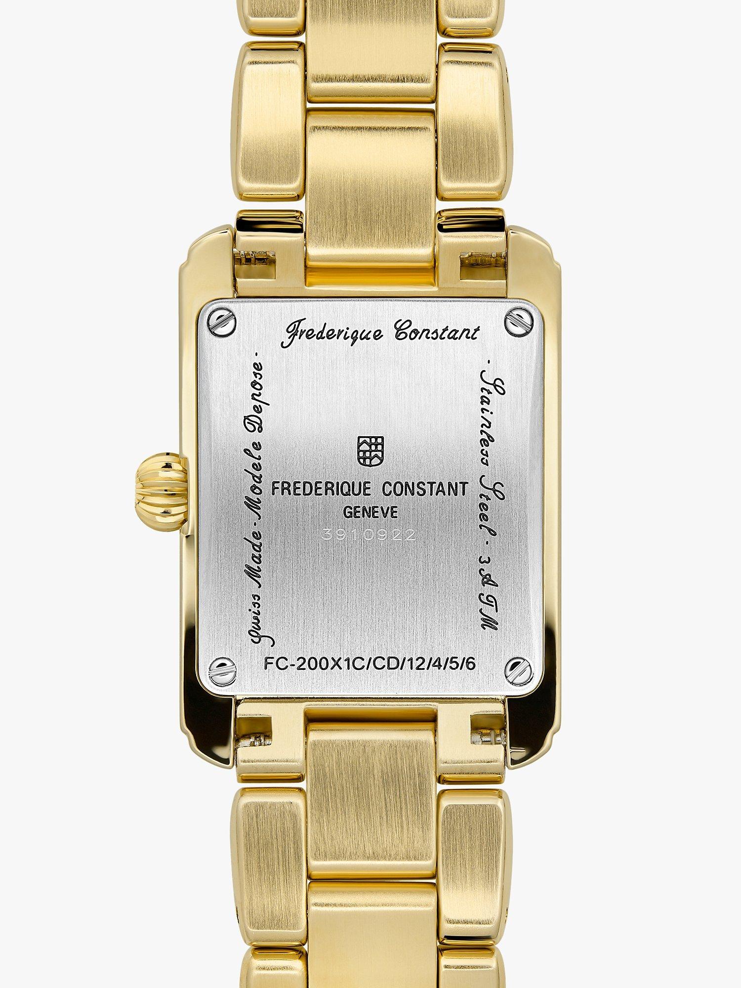 Product image 2 of 6, which shows Frederique Constant FC-200MCDC25B Women's Classics Carree Bracelet Strap Watch, Gold