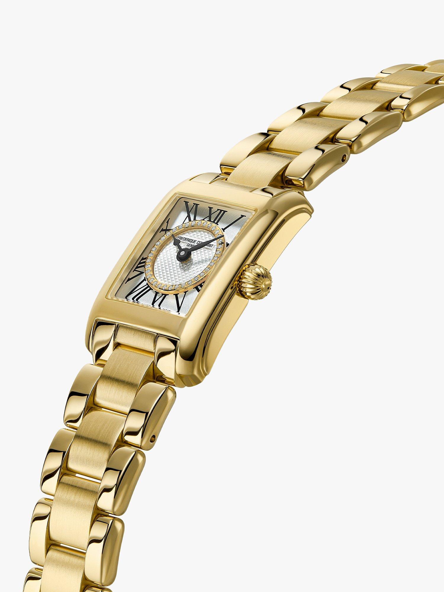 Product image 3 of 6, which shows Frederique Constant FC-200MCDC25B Women's Classics Carree Bracelet Strap Watch, Gold