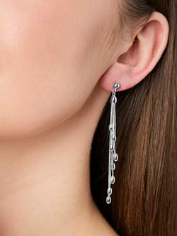 Jools by Jenny Brown Beaded Tassel Drop Earrings - view 2, Silver