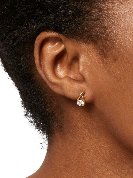 Jools by Jenny Brown Wishbone Stud Earrings - view 2, Gold
