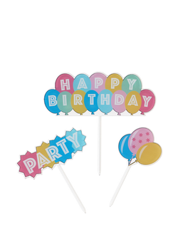 Tala Reusable Birthday Cake Toppers, Set of 3, Pastel