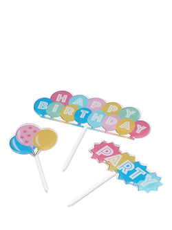Tala Reusable Birthday Cake Toppers, Set of 3 - view 2, Pastel