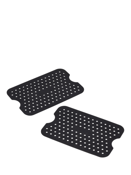 Tala Rectangular Silicone Reusable Air Fryer Base Liner, Set of 2, 19.5 x 13cm, Black