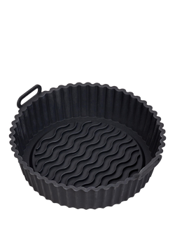 Tala Round Silicone Reusable Air Fryer Liner, 21cm, Black