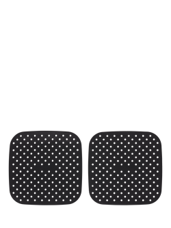 Tala Square Silicone Reusable Air Fryer Base Liner, Set of 2, 19cm - view 2, Black