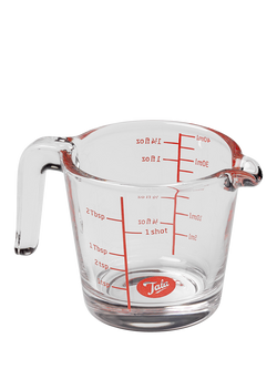 Tala Mini Measuring Glass Jug, 40ml, Clear/Red, Clear / Red