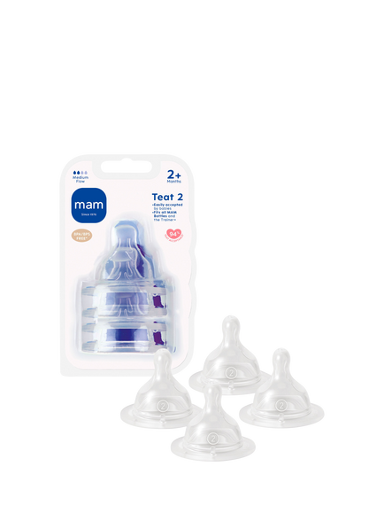 MAM Skinsoft Medium Flow Teat, Pack of 4, Multi