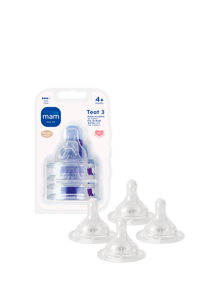 MAM Skinsoft Fast Flow Teat, Pack of 4, Multi