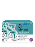 Tommee Tippee Advanced Anti-Colic Baby Bottles with Slow Flow Breast Like Teats, Pack of 6, 260ml