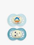 MAM Night Glow in the Dark Soother 6+ Months, Pack of 2
