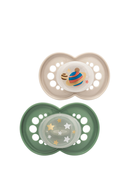 MAM Night Glow in the Dark Soother, 6-18 Months, Pack of 2, White/Green