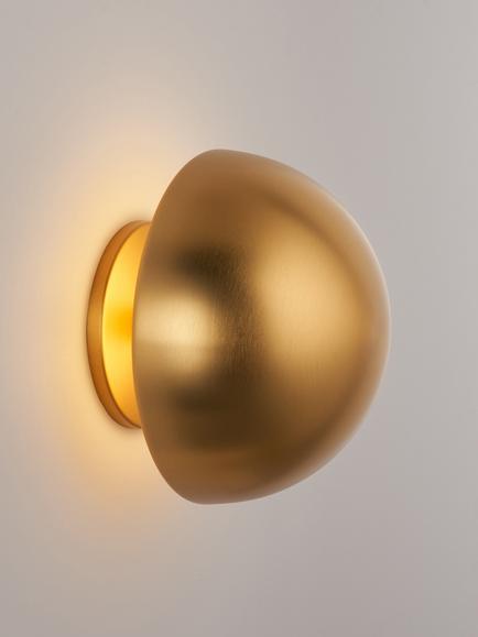 John Lewis Mushroom Rechargeable Dimmable Wall Light, Brass