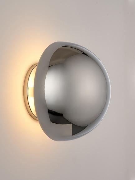 John Lewis Mushroom Rechargeable Dimmable Wall Light, Chrome