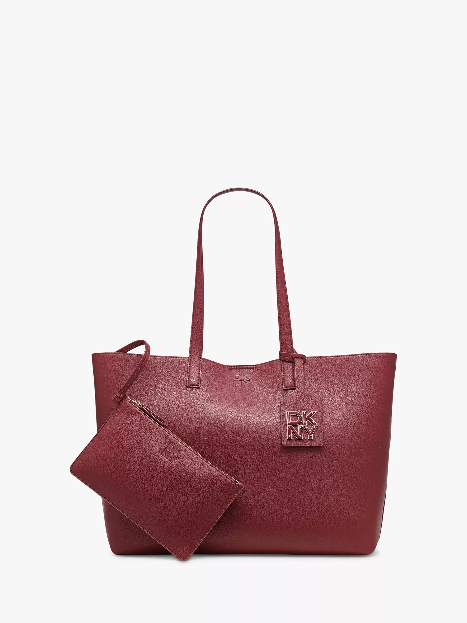 DKNY Red Grained Leather Middle Zip Tote store