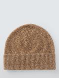 John Lewis Sequin Yarn Cashmere Blend Beanie Hat, Caramel