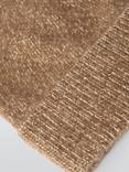 John Lewis Sequin Yarn Cashmere Blend Beanie Hat, Caramel