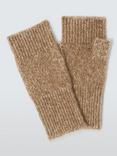 John Lewis Sequin Yarn Cashmere Blend Fingerless Gloves, Caramel