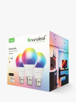 Nanoleaf Essentials Matter B22 LED Smart Colour Change Light Bulb, Pack of 3 - view 2, White