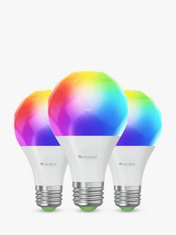 Nanoleaf Essentials Matter E27 LED Smart Colour Change Light Bulb, Pack of 3, White