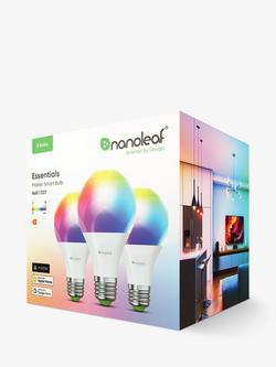 Nanoleaf Essentials Matter E27 LED Smart Colour Change Light Bulb, Pack of 3 - view 2, White