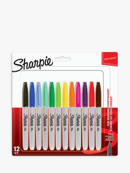 Sharpie Permanent Marker Pens, Set of 12, Multi, Multi
