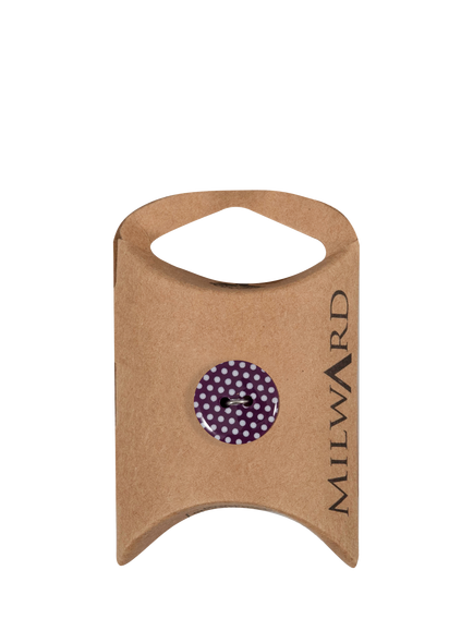 Milward 2 Hole Dot Buttons, 15mm, Pack of 6, Purple