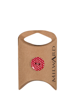 Milward 2 Hole Dot Buttons, 15mm, Pack of 6, Red