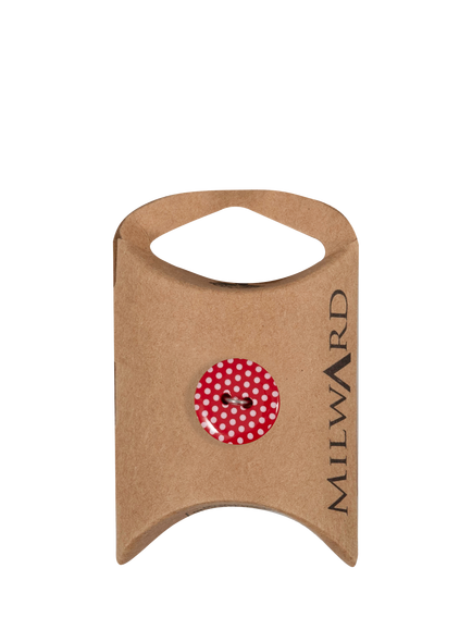 Milward 2 Hole Dot Buttons, 15mm, Pack of 6, Red