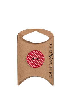 Milward 2 Hole Dot Buttons, 20mm, Pack of 4, Red