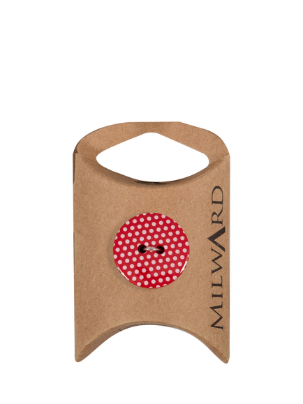 Milward 2 Hole Dot Buttons, 20mm, Pack of 4, Red