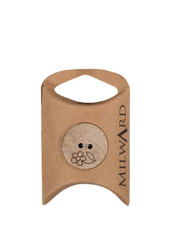 Milward 2 Hole Coconut Flower Buttons, 23mm, Brown, Pack of 6, Wood