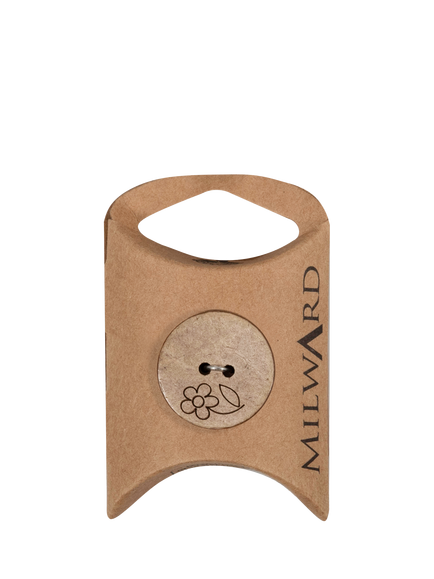 Milward 2 Hole Coconut Flower Buttons, 23mm, Brown, Pack of 6, Wood