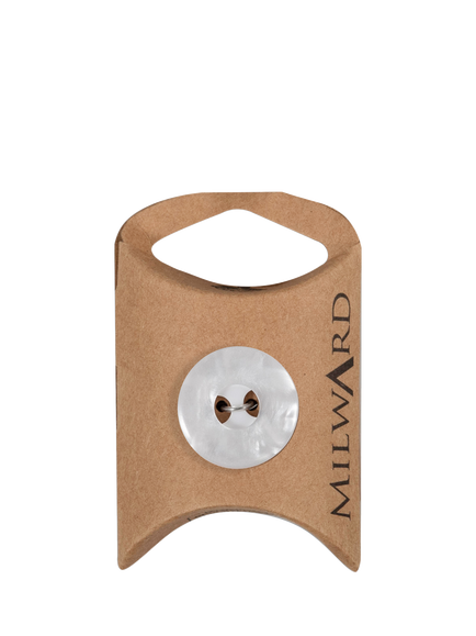 Milward 2 Hole Marbled Buttons, 21mm, White, Pack of 8, White