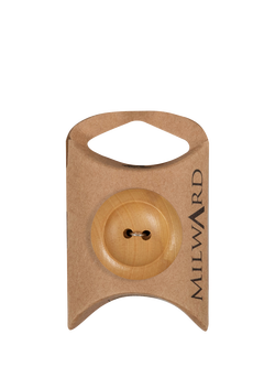 Milward 2 Hole Wood Rim Buttons, 28mm, Tan, Pack of 3, Wood