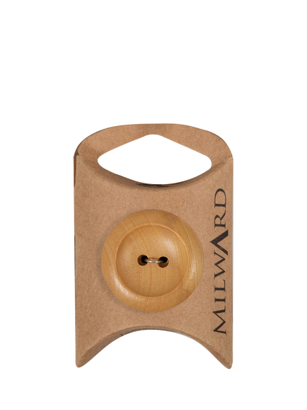 Milward 2 Hole Wood Rim Buttons, 28mm, Tan, Pack of 3, Wood