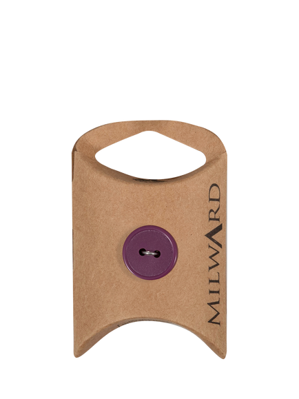 Milward 2 Hole Rim Buttons, 15mm, Pack of 6, Bordeaux