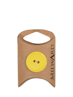 Milward 2 Hole Rim Buttons, 23mm, Pack of 4, Yellow