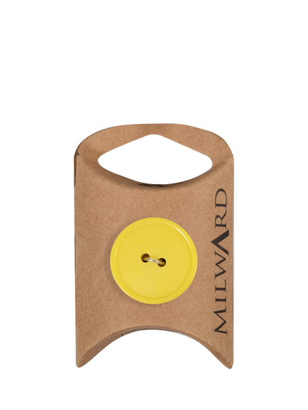 Milward 2 Hole Rim Buttons, 23mm, Pack of 4, Yellow